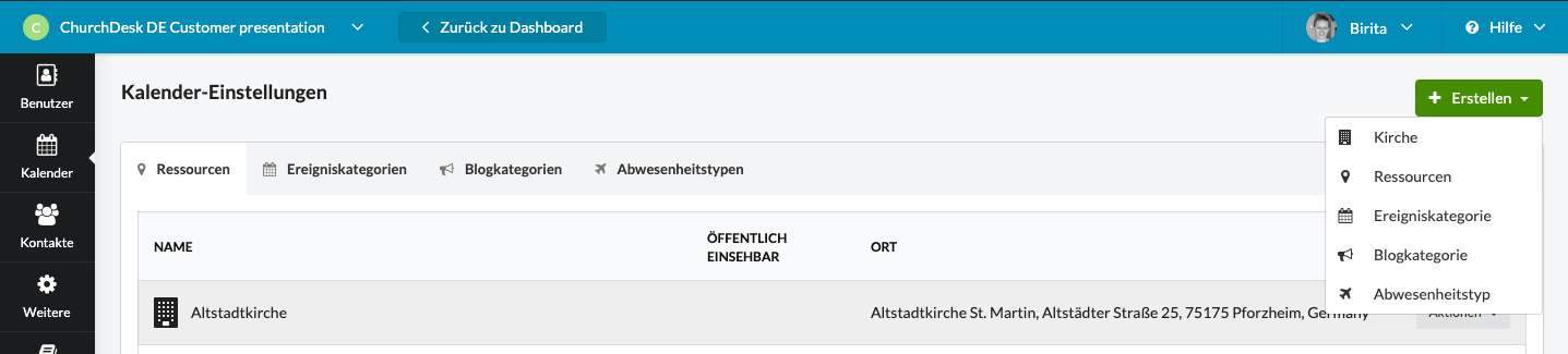 Kategorien Und Ressourcen Im Kalender Erstellen Und Verwalten Deutsch Support