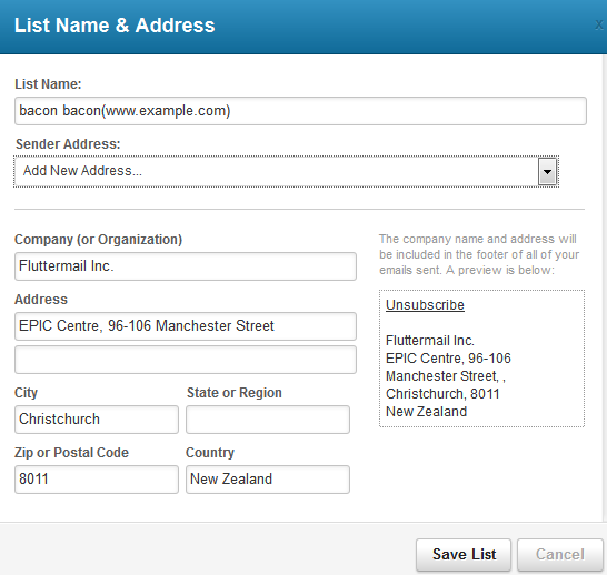 Update Mailing Address