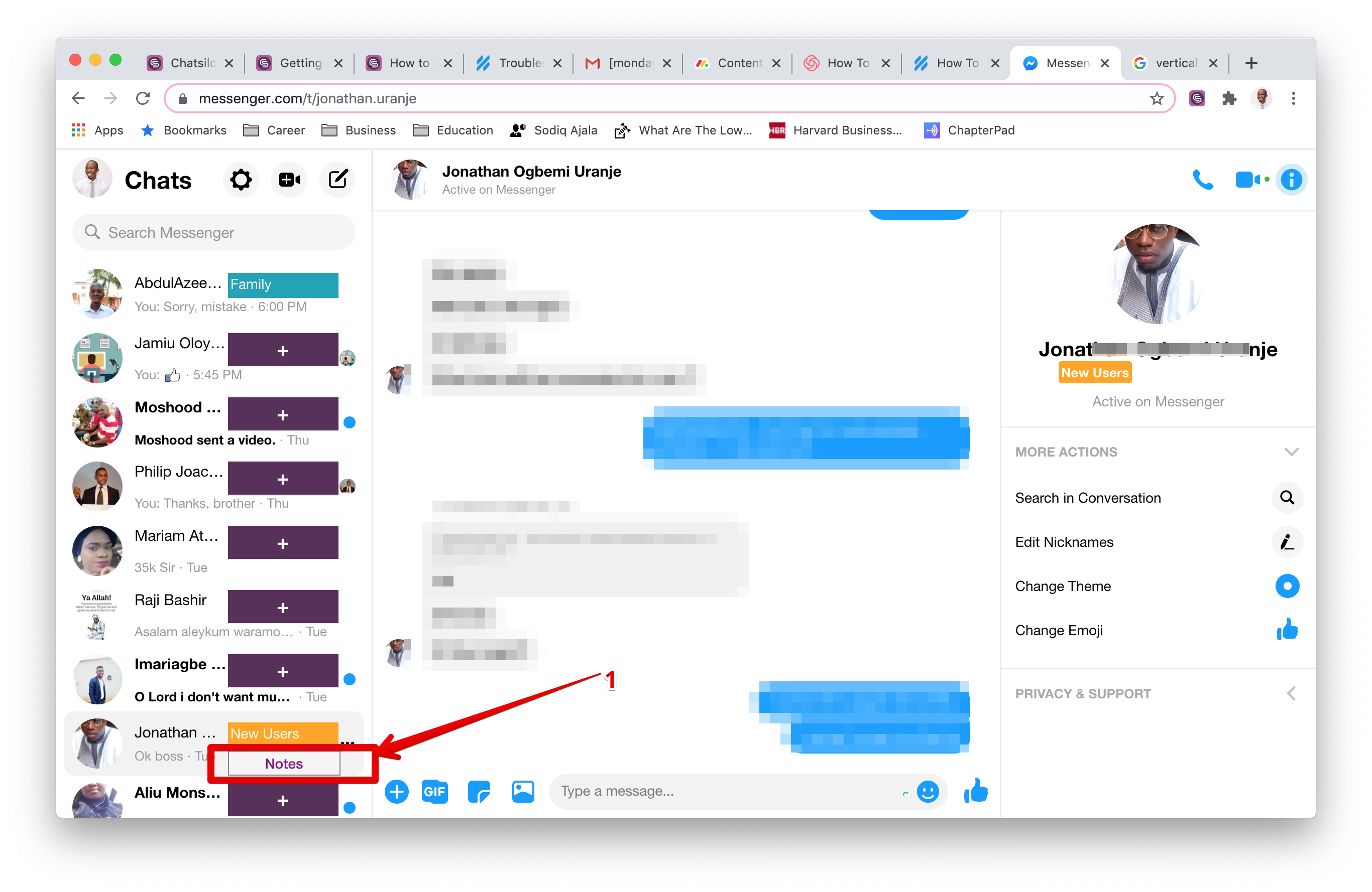 How To Setup Notes For Any Contact Directly From Within Messenger