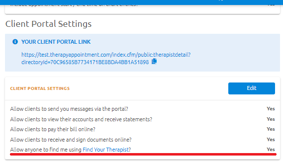 Appear In Therapist Search On TherapyAppointment Website 