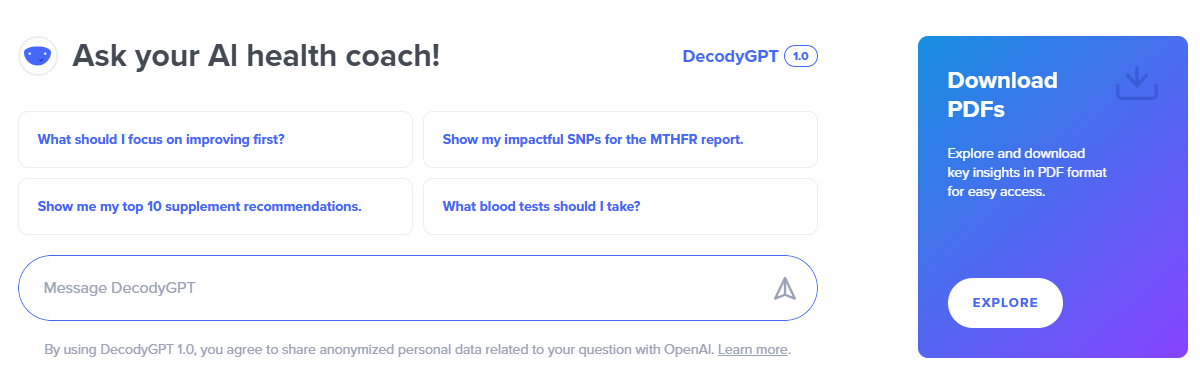 DecodyGPT on Dashboard
