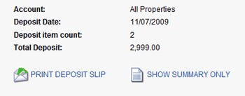 Bank Deposit Summary