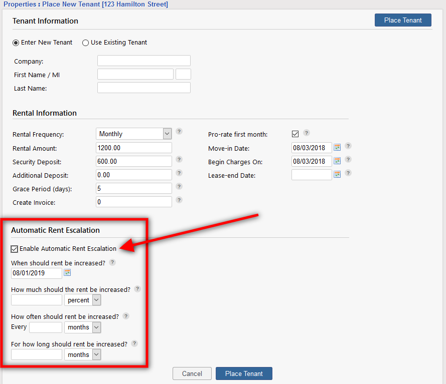 Automatic Rent Escalation (Legacy) Rentec Direct Knowledge Base
