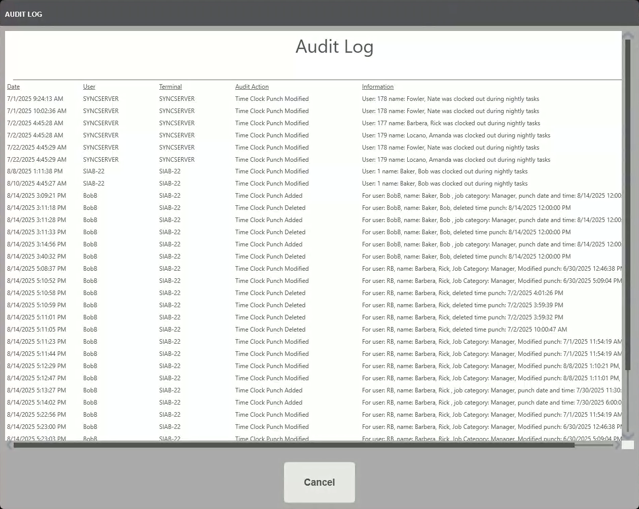 Sync Solus 4.1 - Sync Time Clock - Bowling Vision Knowledge Base
