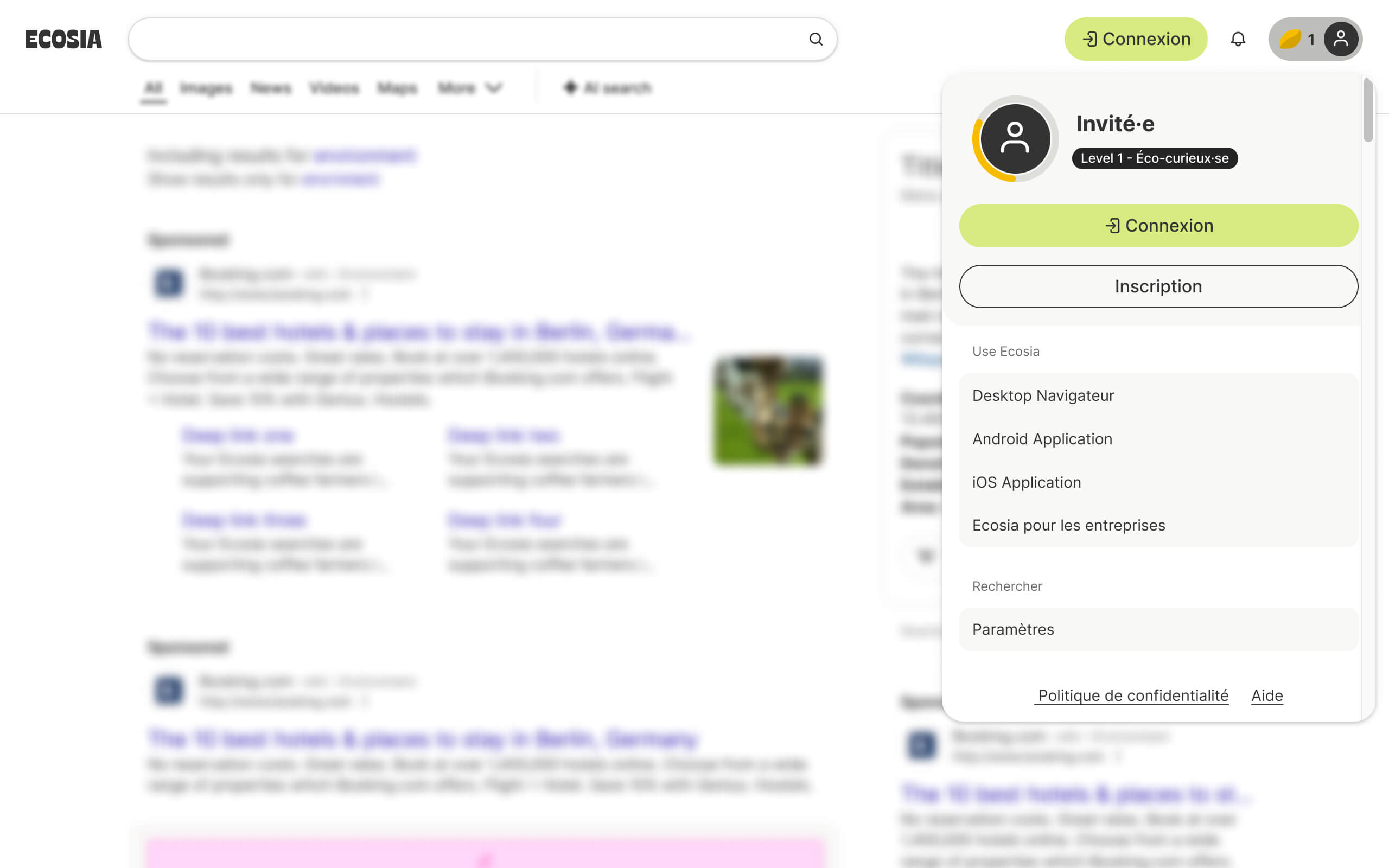 screenshot, sign up on desktop on the right hand side