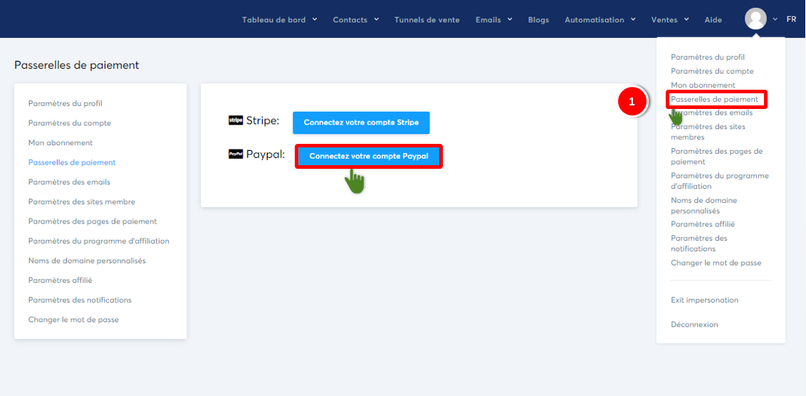 Comment connecter votre compte Paypal à Systeme.io Aide en français