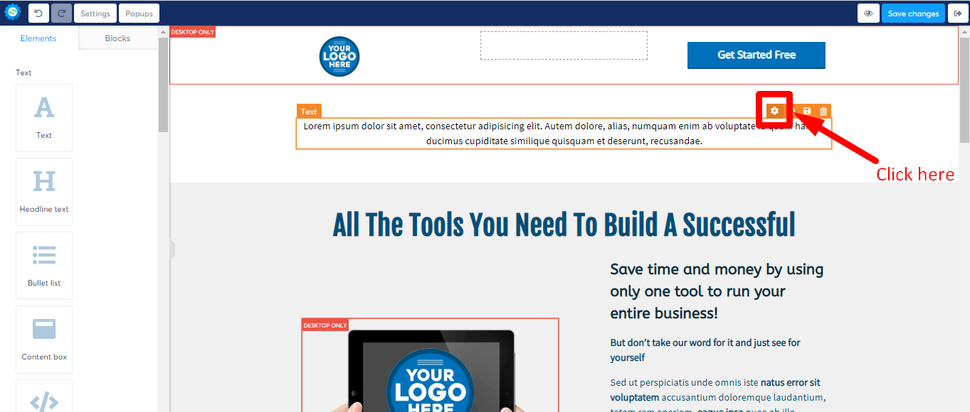 How to add and edit text - Help pages