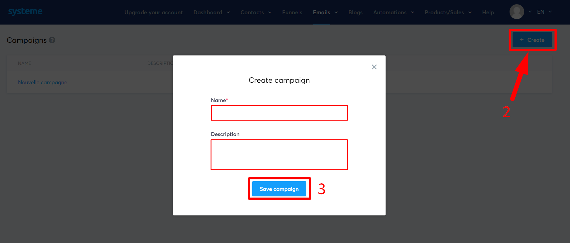 How to set up an email campaign - Help pages