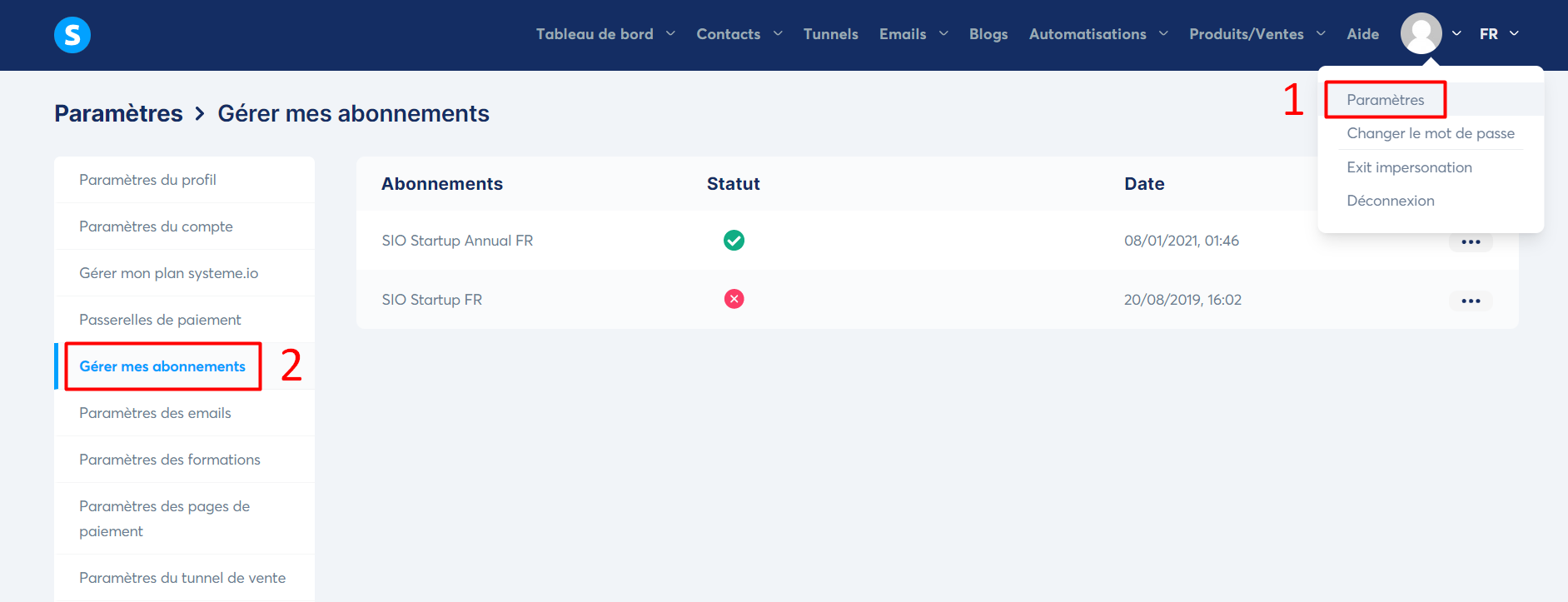 Comment annuler votre abonnement systeme.io - Aide en français