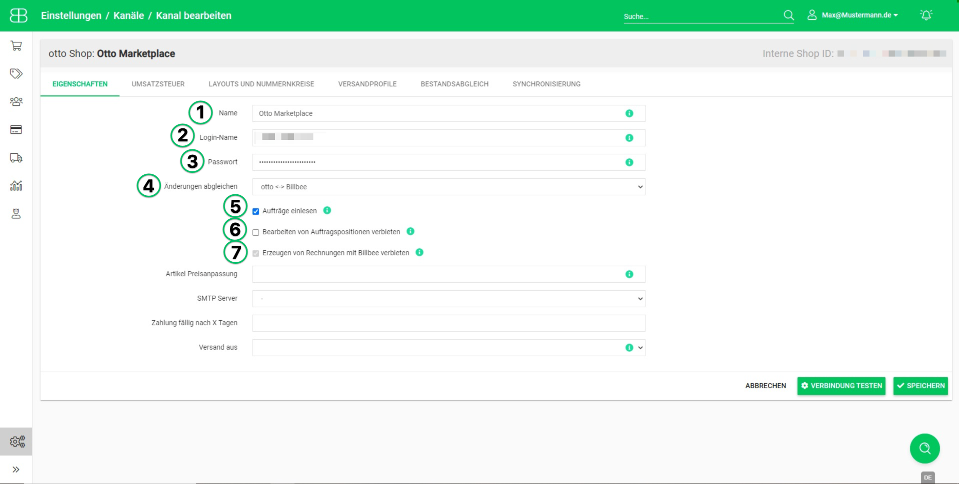 OTTO Market mit Billbee verbinden Billbee Hilfe