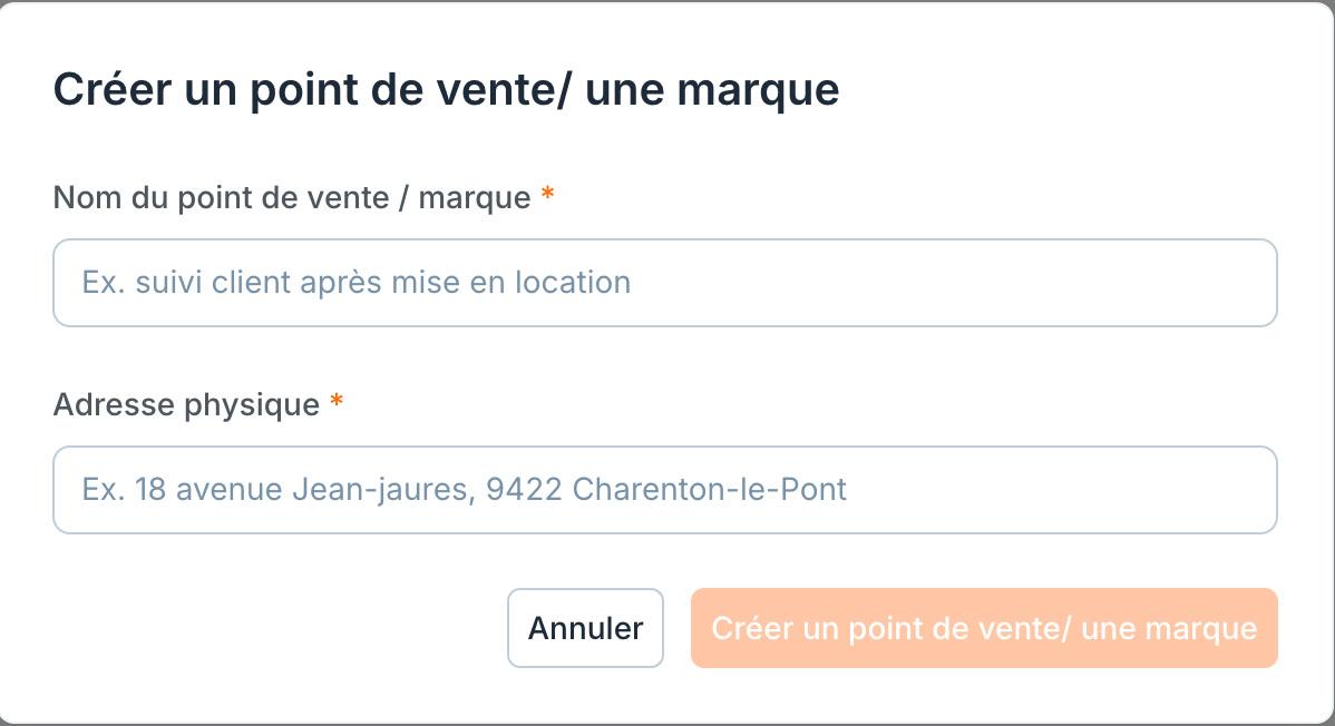 La fenêtre de création : le nom et l'adresse physique suffisent pour commencer.