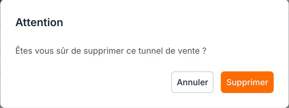 La confirmation de la suppression.