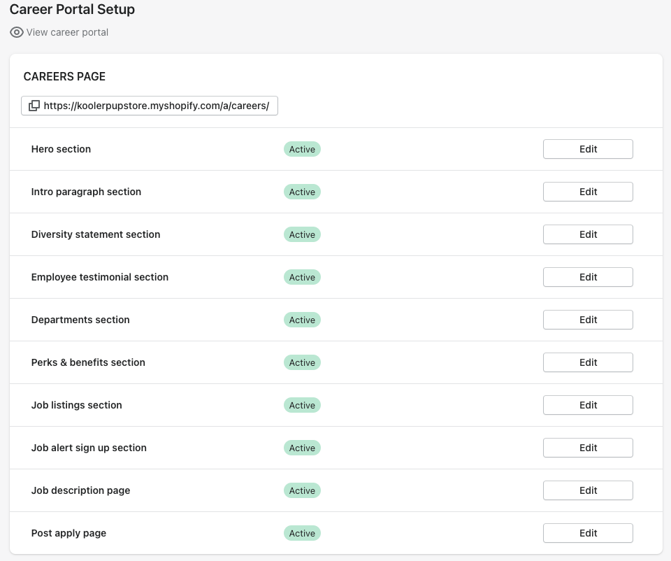 Career Portal Overview ShopHire Knowledge Base