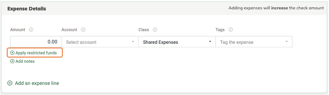Expense Details screenshot with