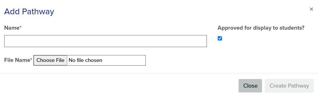 Add Pathway pop-up, as described above.