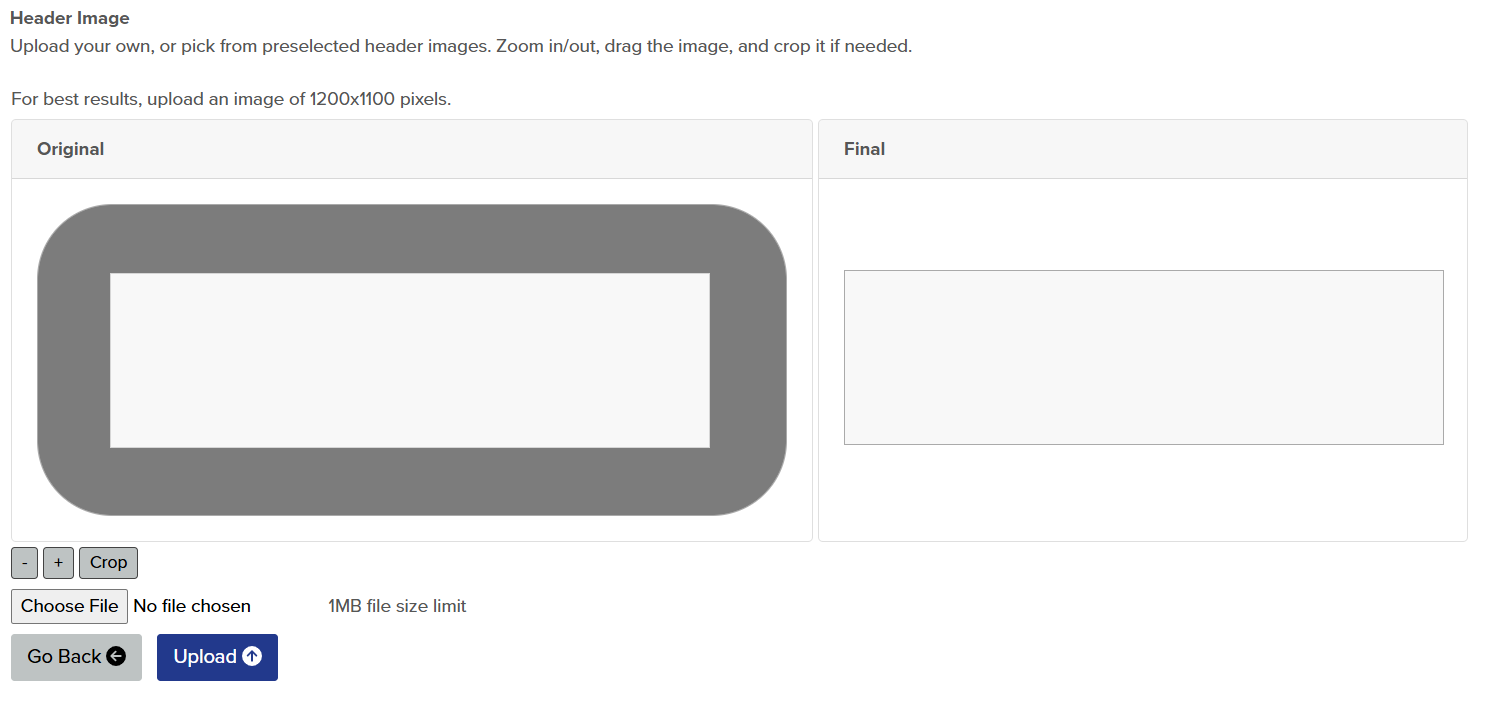 Image of functionality to choose file.