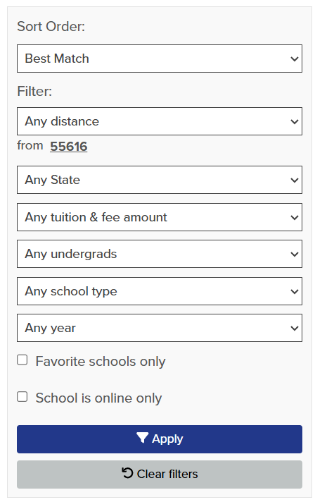 Sort Filter box as described  below.