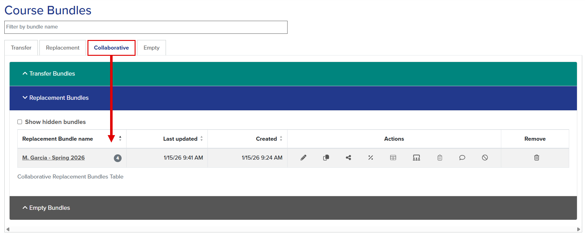 Screenshot shows two collaborative replacement bundles.