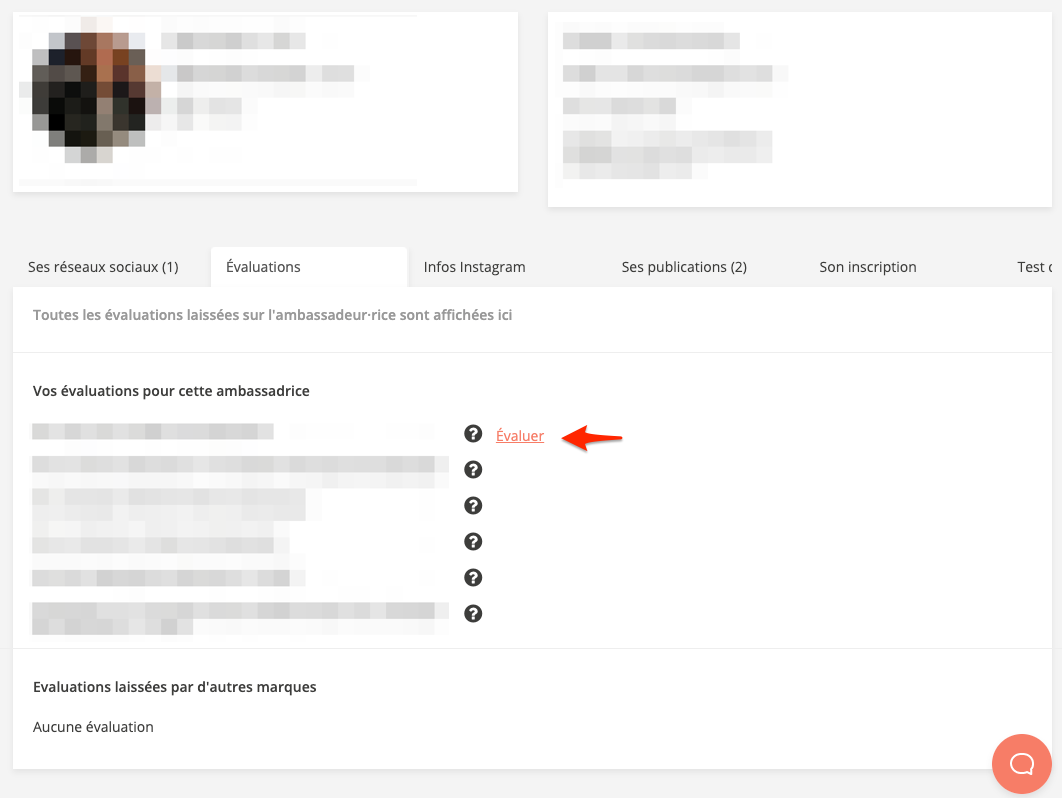 Evaluer depuis la page Profil du candidat