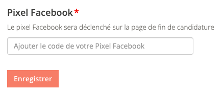 Renseigner le code du pixel Facebook dans le champ