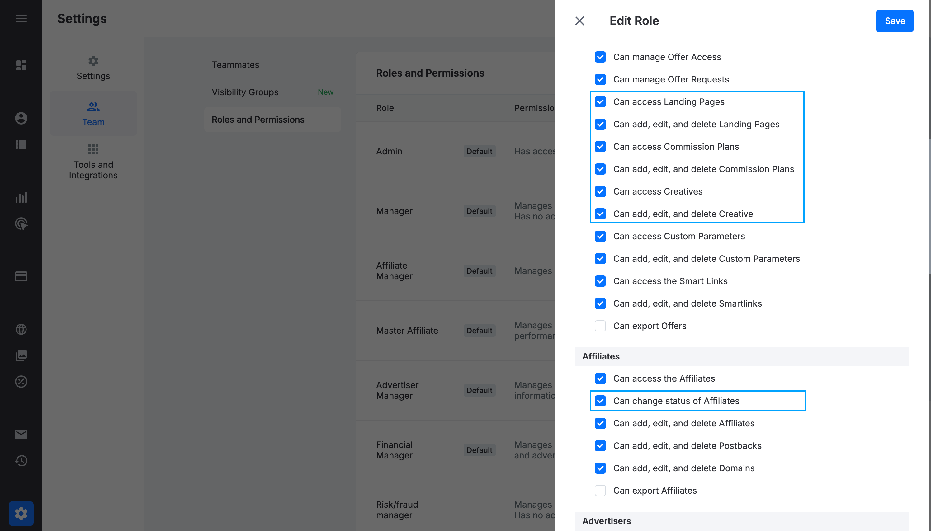 Granular permissions
