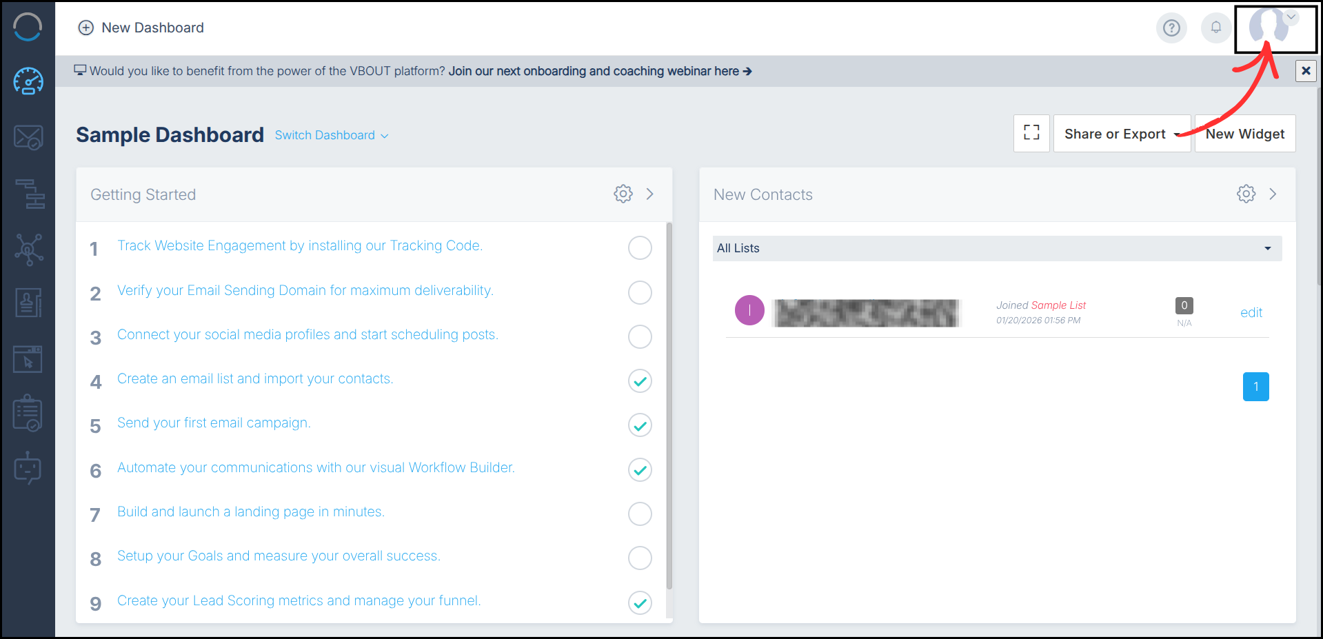 VBOUT integration step screenshot