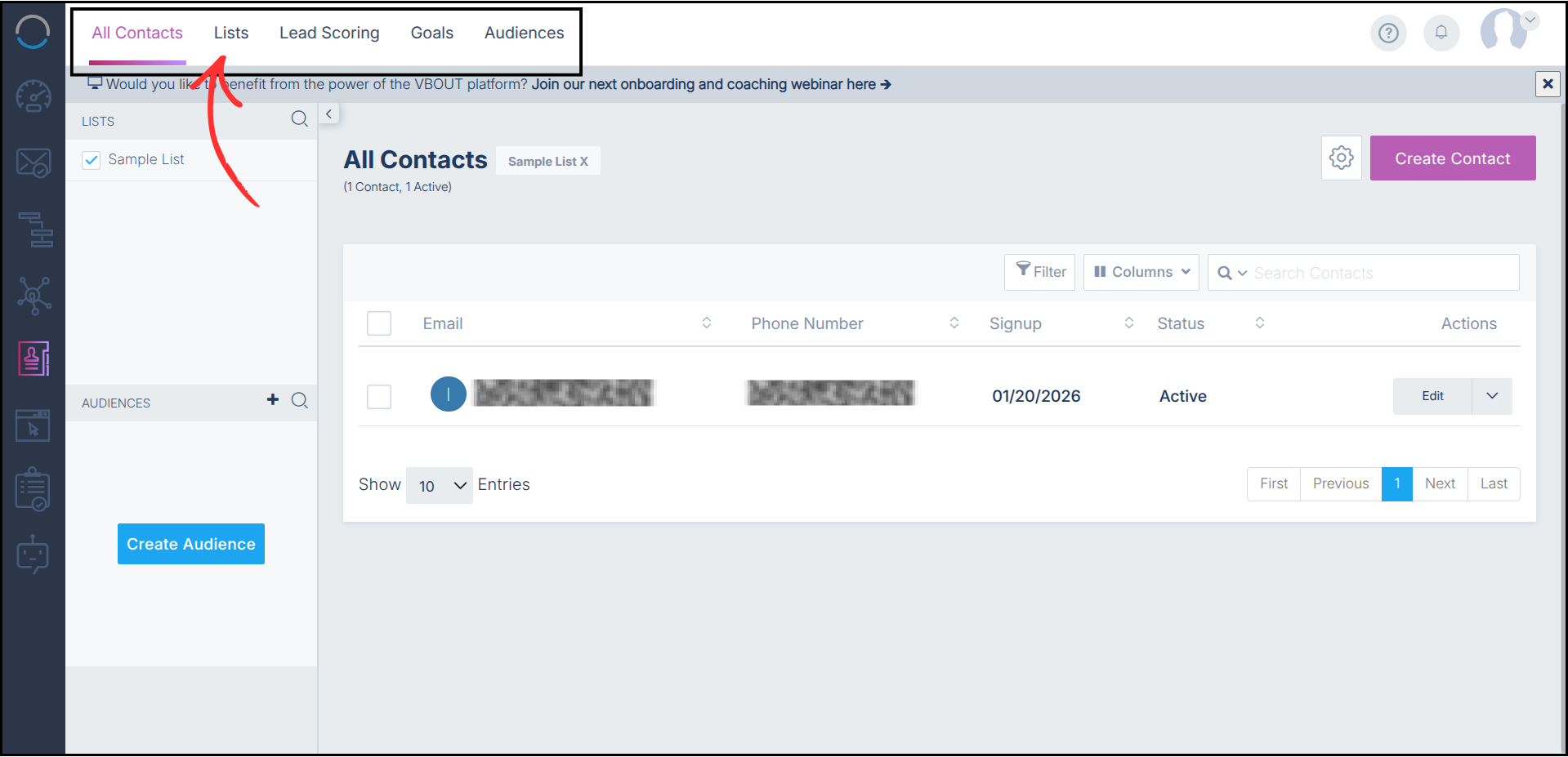 VBOUT integration step screenshot
