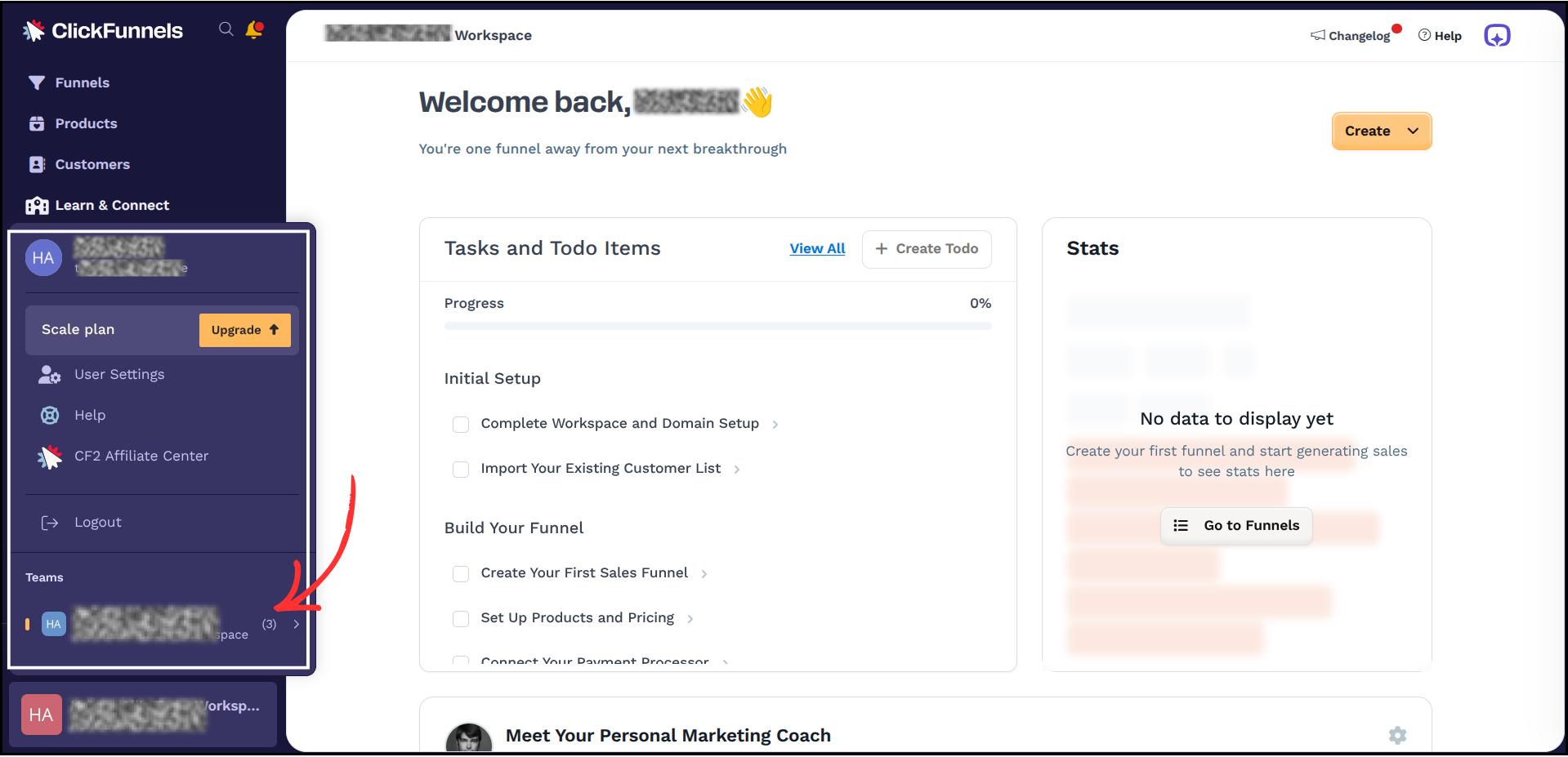ClickFunnels 2.0 integration step screenshot