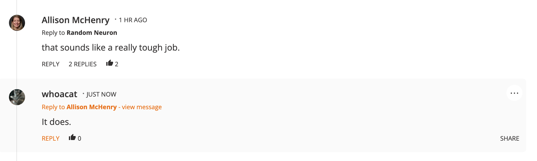 Daily Kos comment, reply, published state