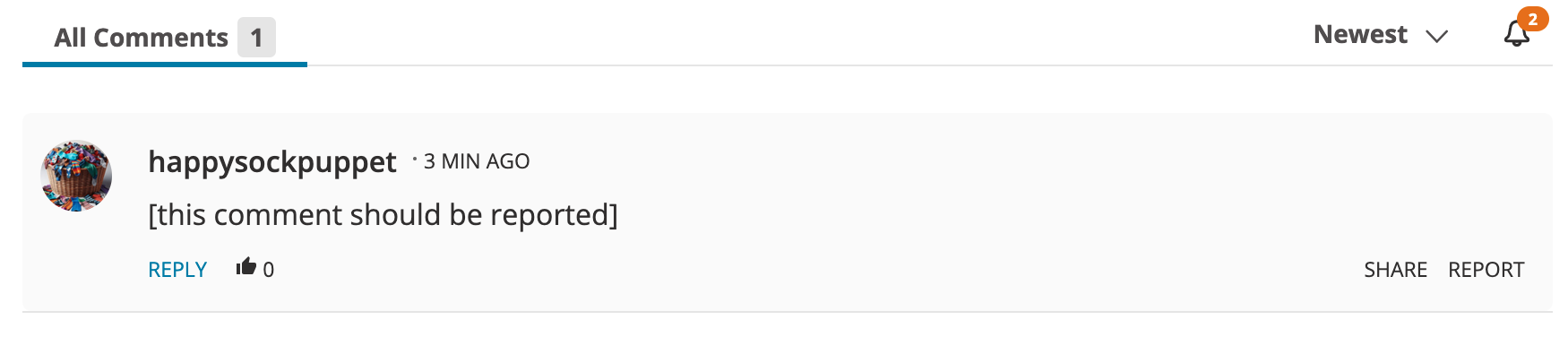 Daily Kos, location of the Report comment button