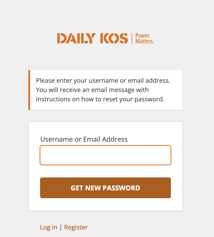 Password reset link modal offers a field for entering the email associated with the site username
