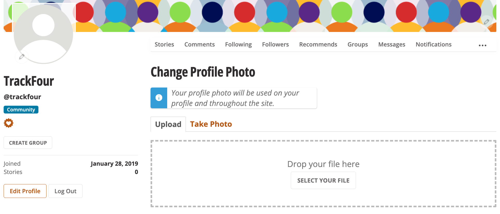 Daily Kos, User Profile, Edit Profile Page, Change Profile Photo