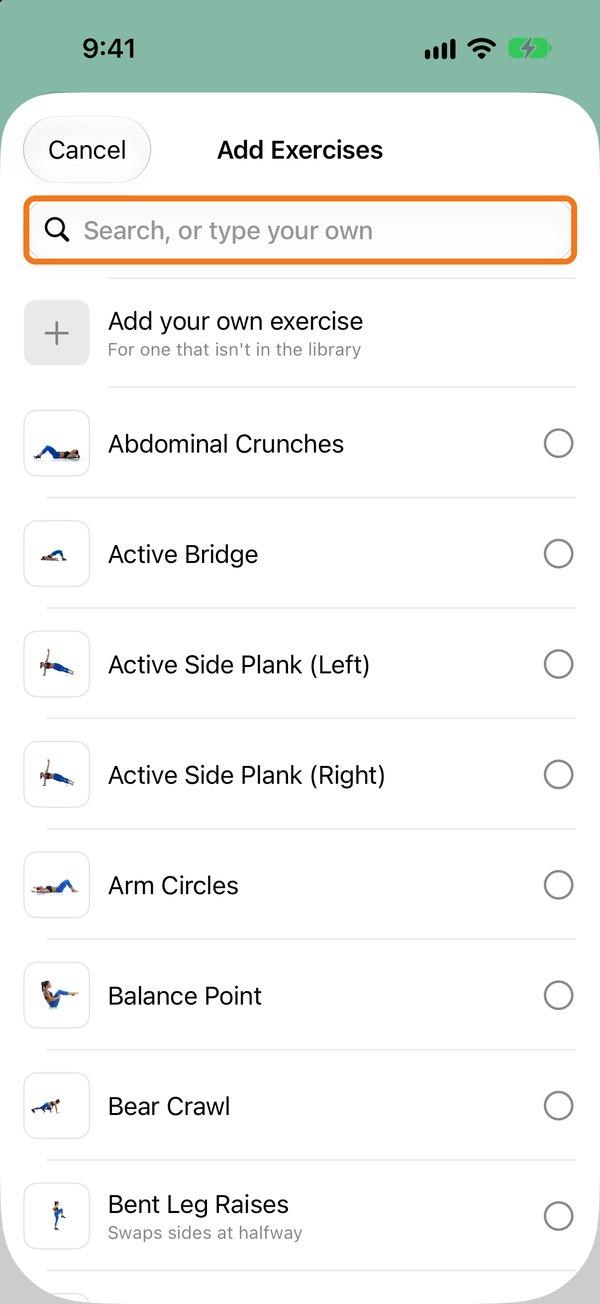 Choosing exercises