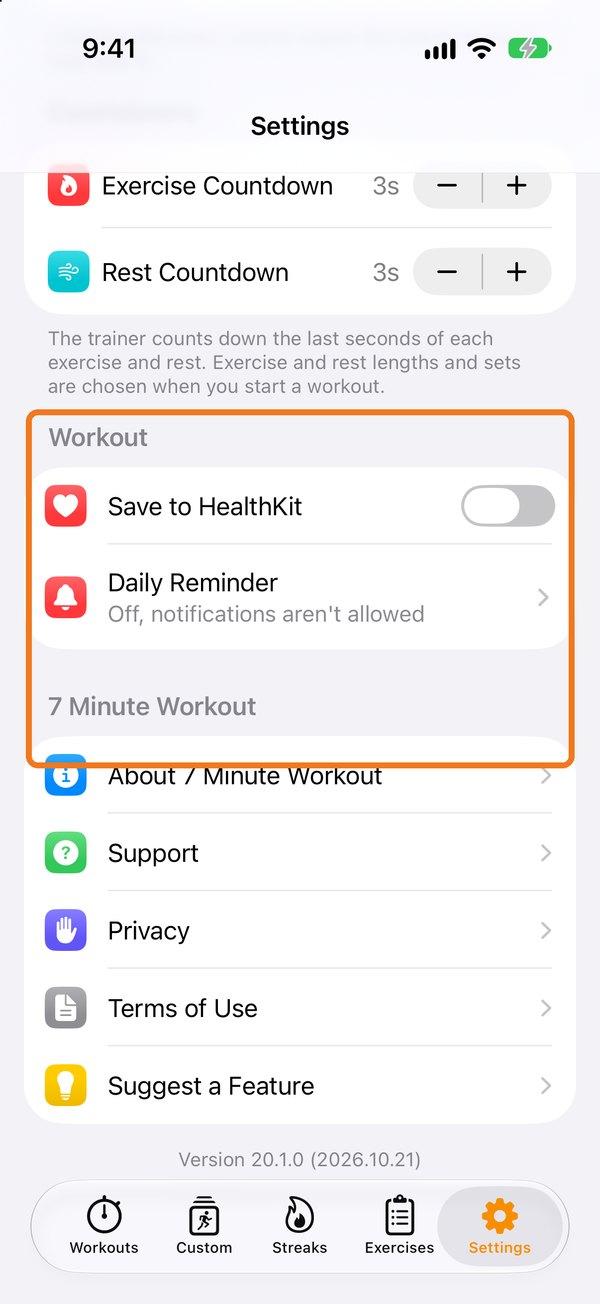 Audio settings
