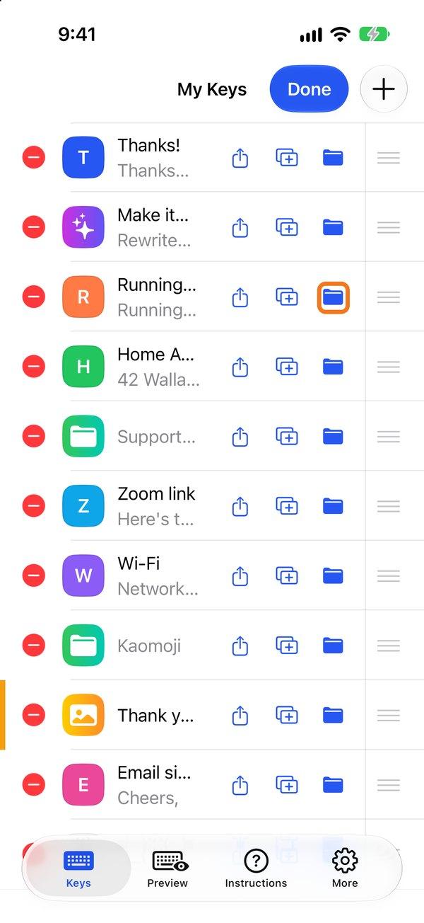 The move to folder icon in Edit mode