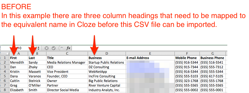 How Do I Prepare My Csv Contacts File Before I Upload It Into Cloze Cloze Help Center