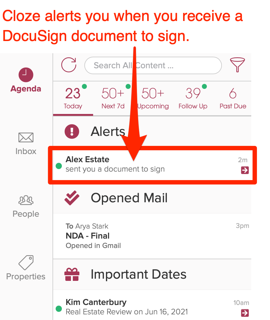 DocuSign alert. 