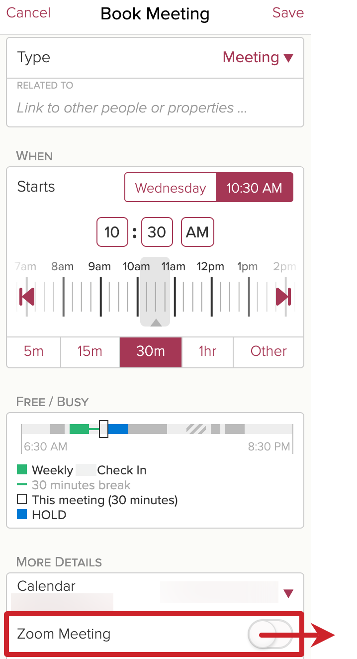 Add Zoom Meeting information with Cloze.