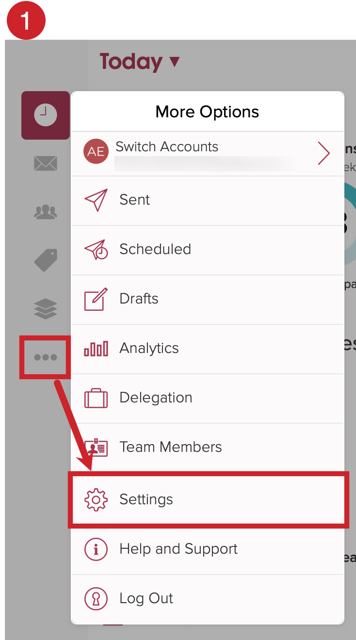 Tap on More (...)  and then tap on Settings.