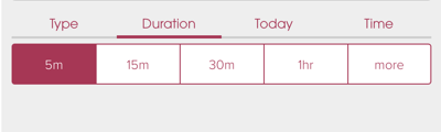 set the amount of time - 5m, 15m, 30m, 1hr, more