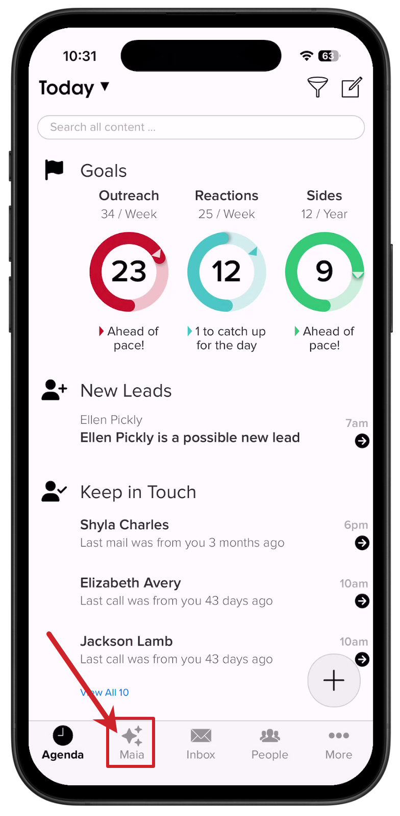 Tap on Maia to talk your AI assistant.
