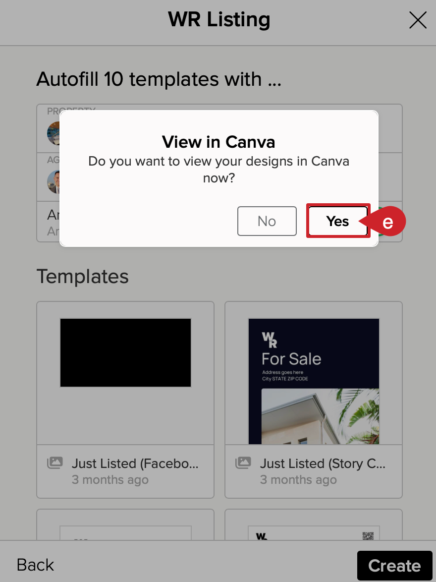 Tap on the Yes button to view your Canva designs.