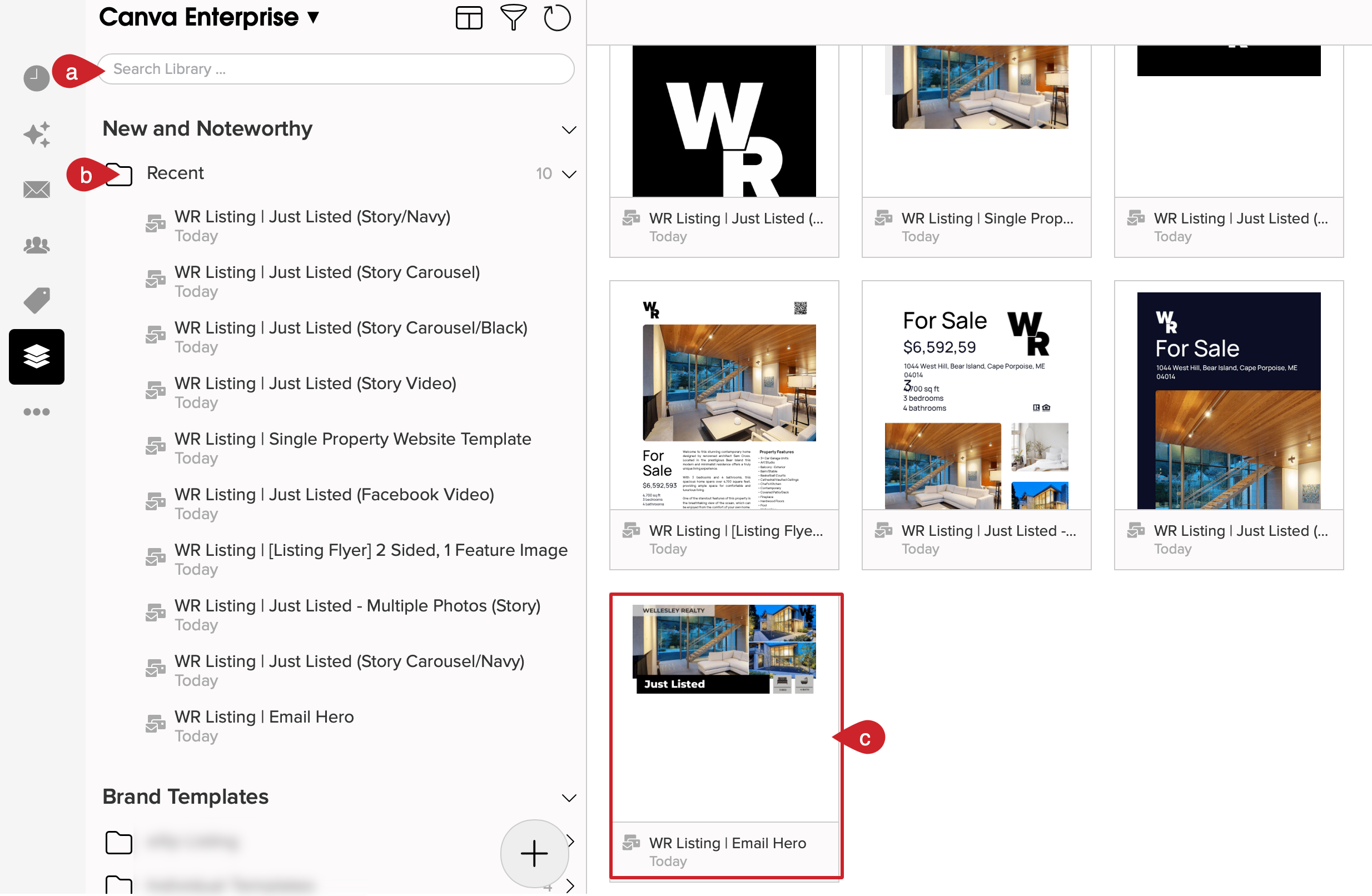 Select the Canva design in Cloze.