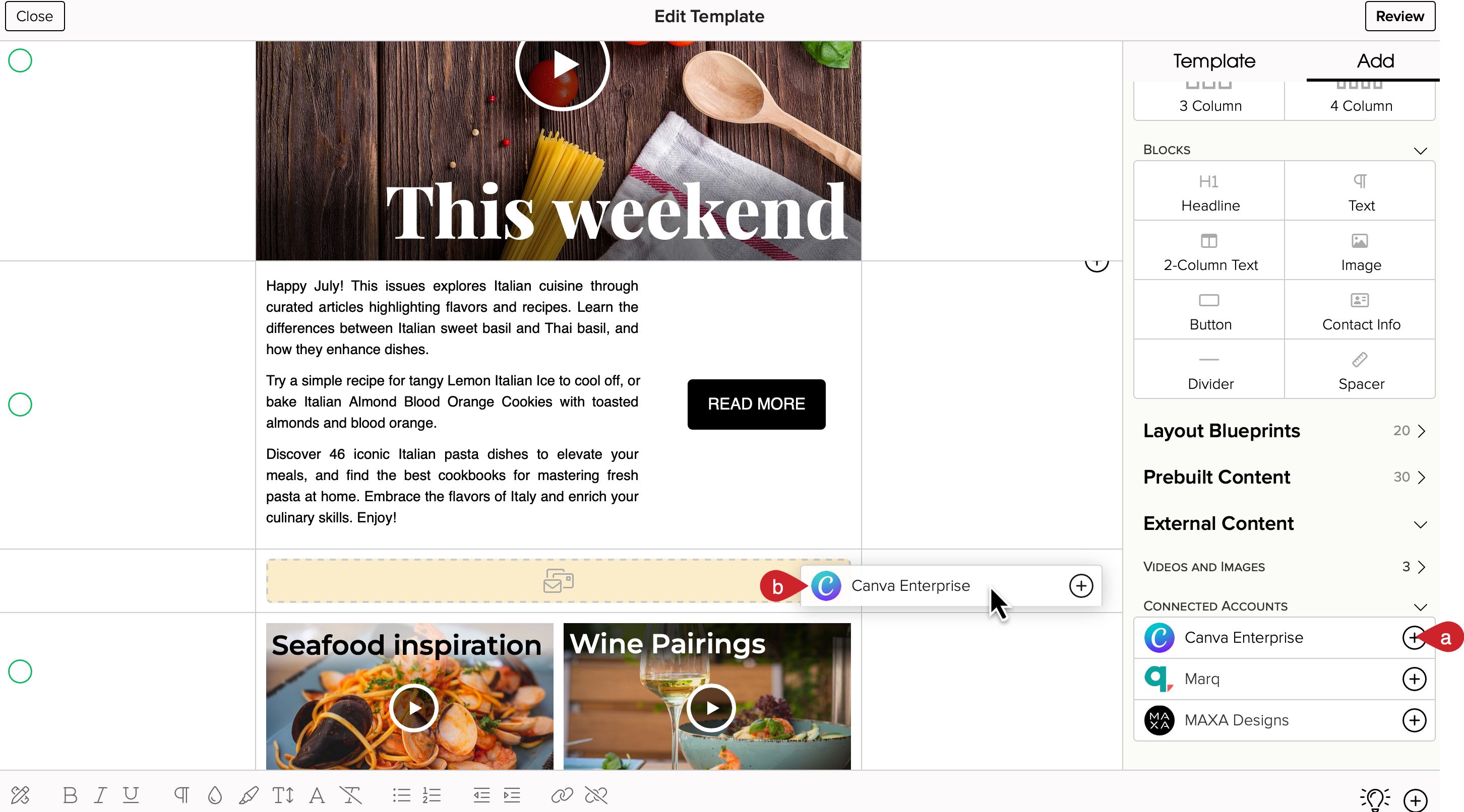 Tap on Canva Enterprise in the external tools section.