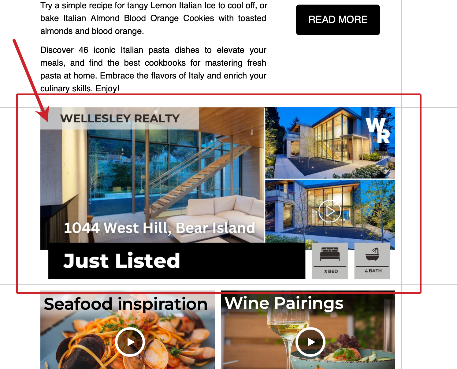 Cloze marketing email with a Canva design added.