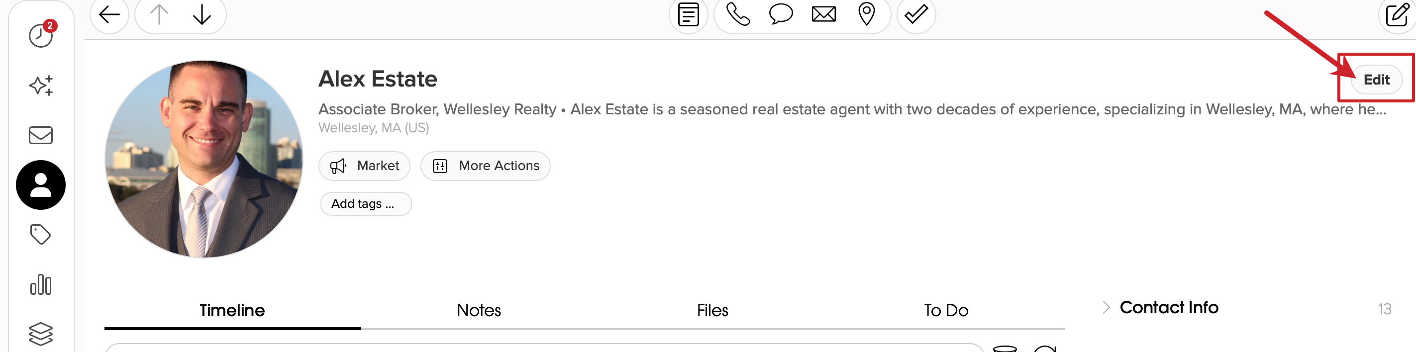Cloze Person: Tap on Edit