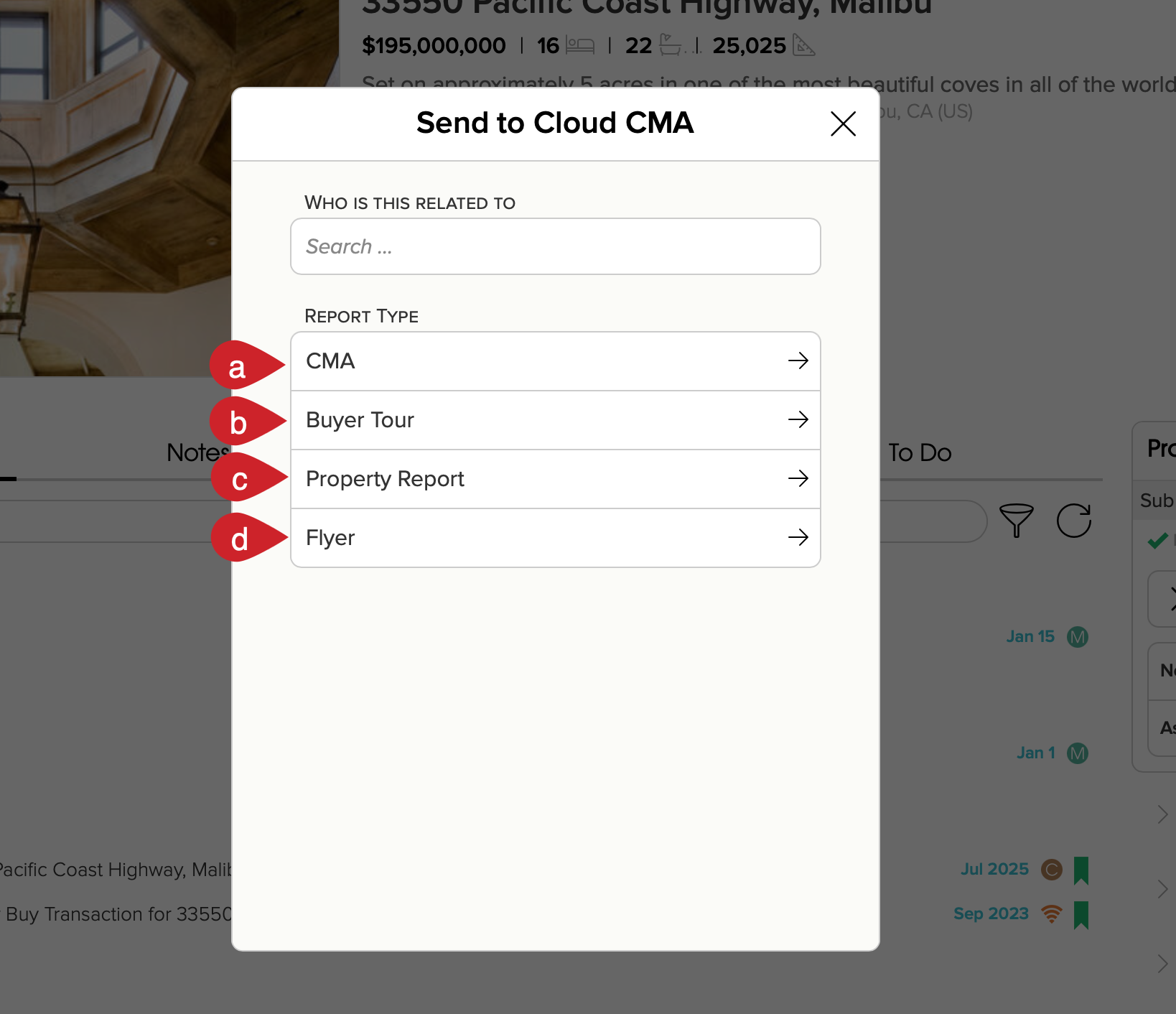 4 different report types - CMA, Buyer Tour, Property Tour, Flyer