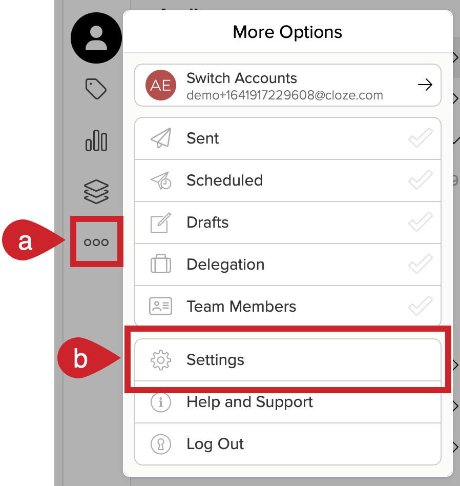 Desktop - More (lower left) and then Settings