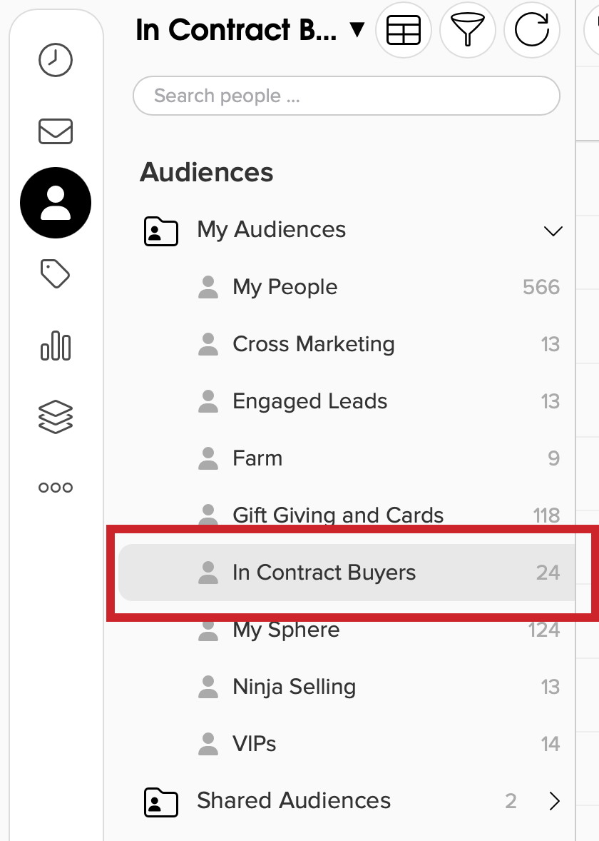 List of audiences with a red box around the newly created audience.