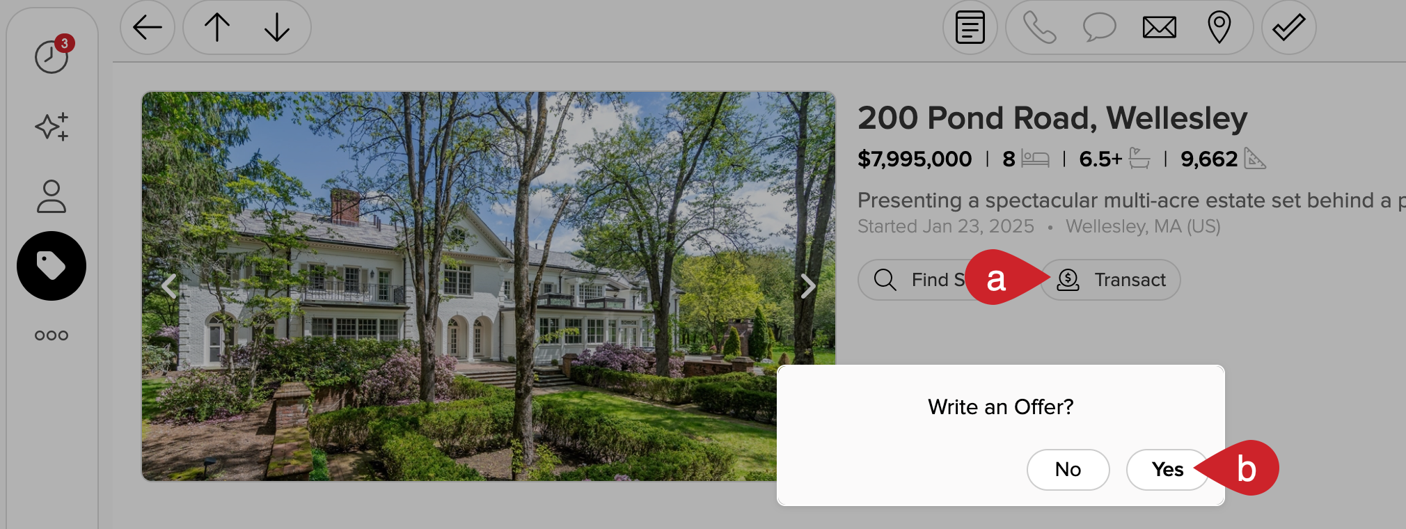 Cloze Listing > Transact > Write an Offer.